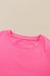 Whimsical wave blouse - bright pink t-shirt collar and neckline for ultimate relaxation