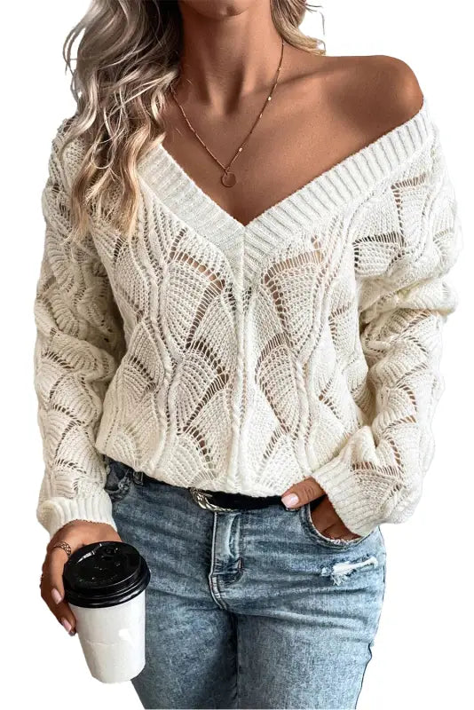 Whispering willow knit sweater - off the shoulder | fashionfitz