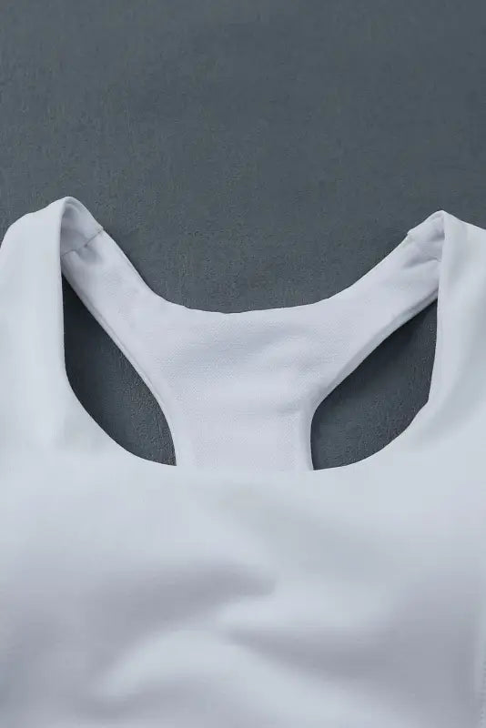 White athletic push up sports bra - bras