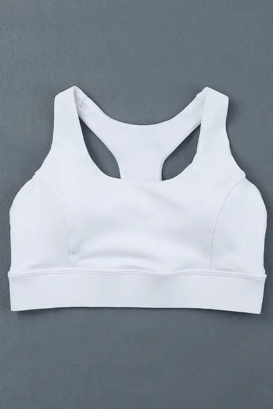 White athletic push up sports bra - bras