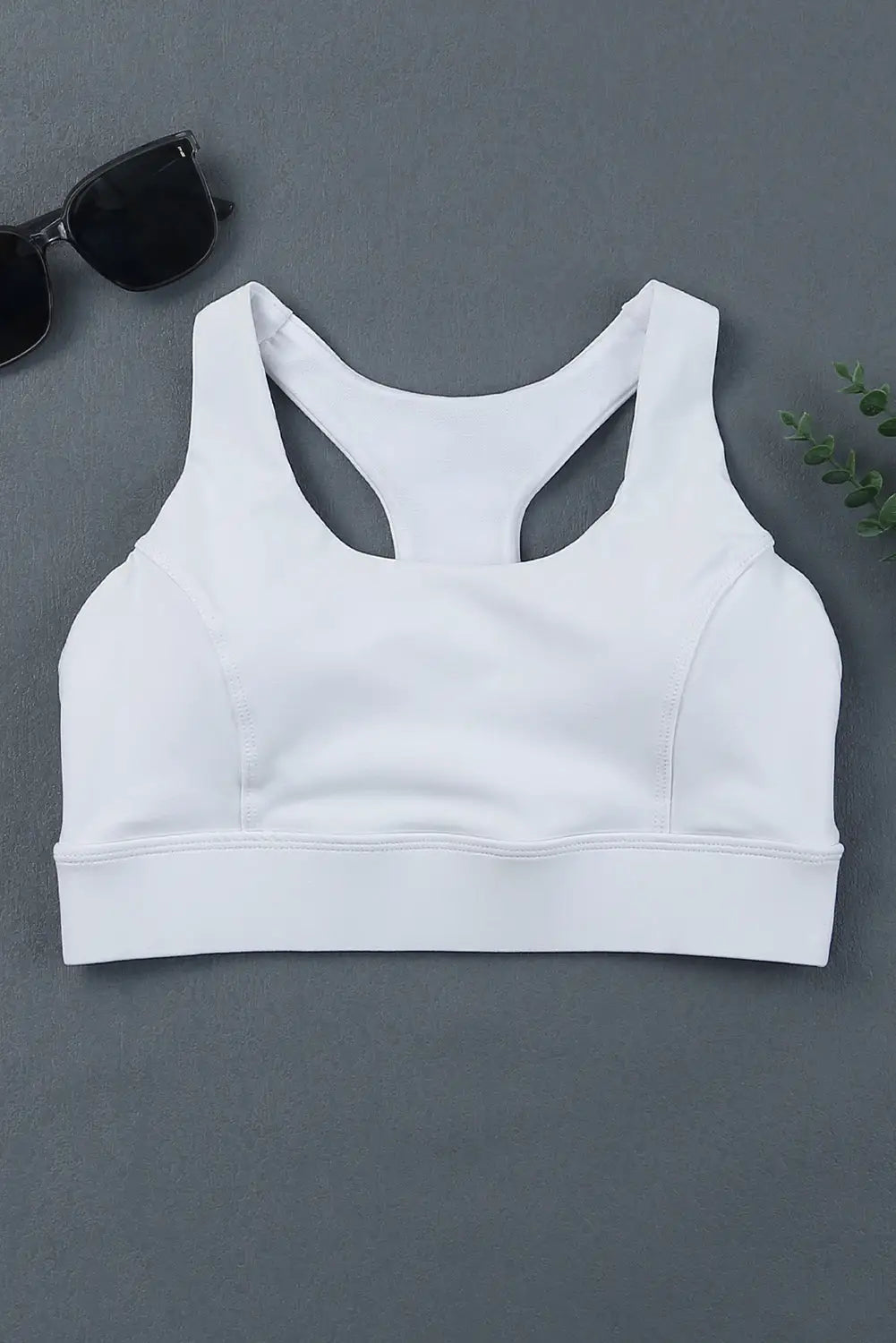 White athletic push up sports bra - bras