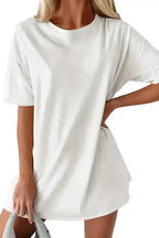 White Basic Tunic T Shirt - Fashionfitz