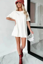 White Basic Tunic T Shirt - Fashionfitz