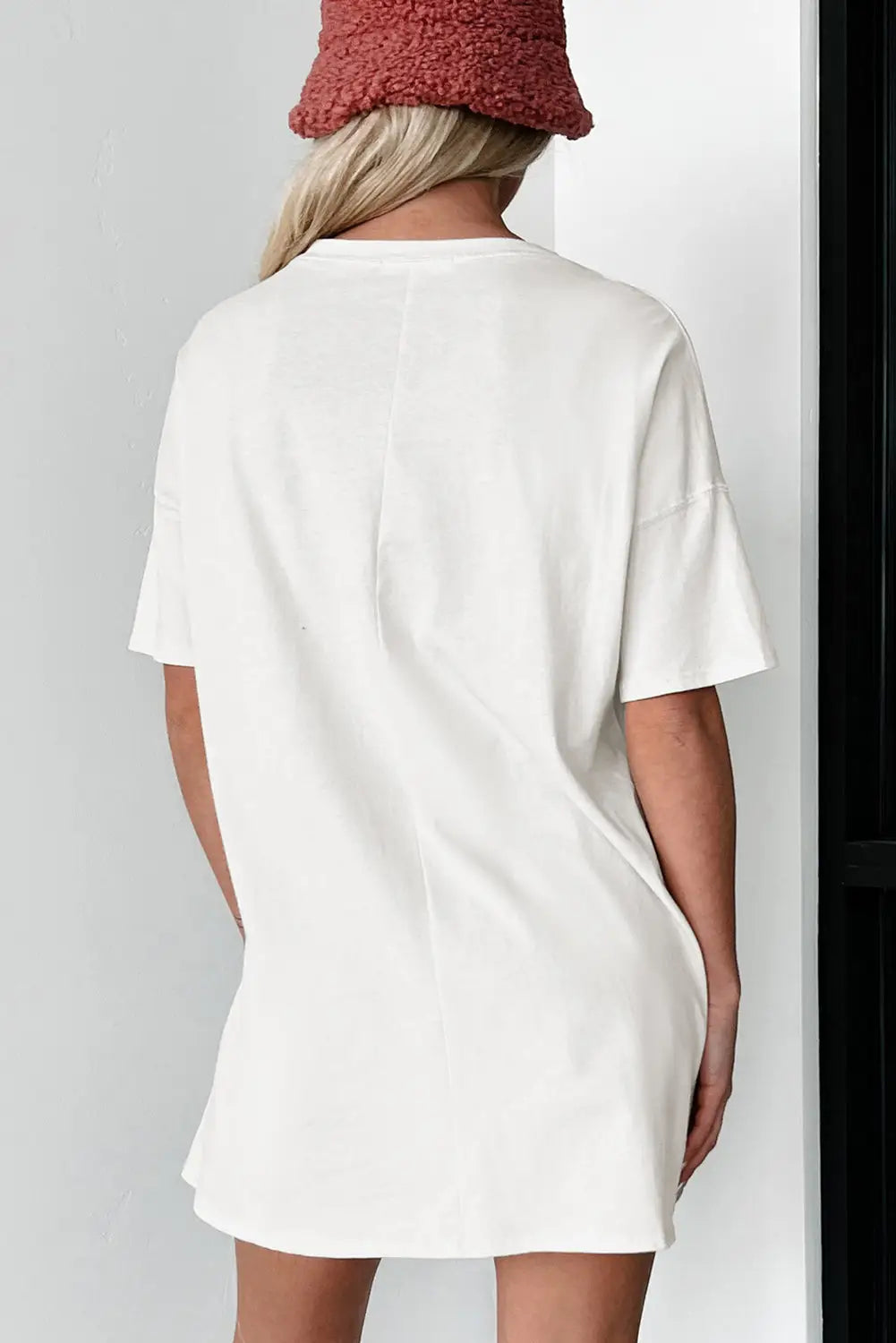 White basic tunic t shirt - t-shirts