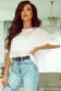 White batwing sleeve tunic oversized t shirt - t-shirts