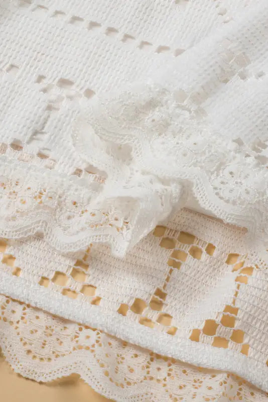 White blouse - lace crochet | women’s tops | fashionfitz