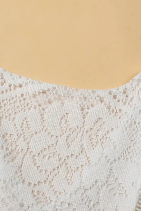 White blouse - lace crochet | women’s tops | fashionfitz