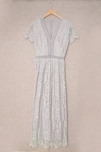 White Blue Fill Your Heart Lace Maxi Dress - Fashionfitz