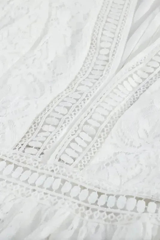 White Blue Fill Your Heart Lace Maxi Dress - Fashionfitz
