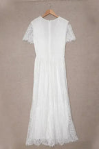 White Blue Fill Your Heart Lace Maxi Dress - Fashionfitz