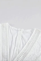 White Blue Fill Your Heart Lace Maxi Dress - Fashionfitz