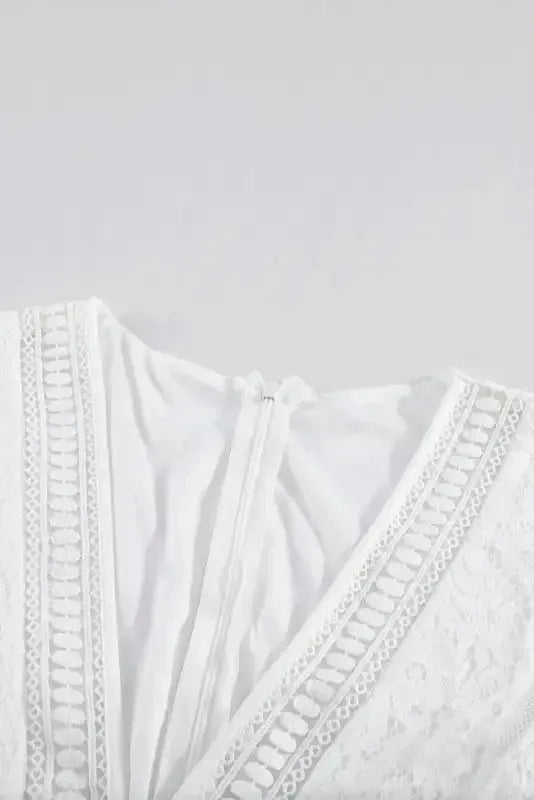 White Blue Fill Your Heart Lace Maxi Dress - Fashionfitz