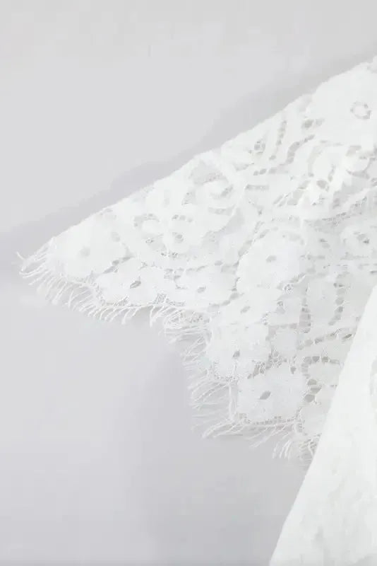 White Blue Fill Your Heart Lace Maxi Dress - Fashionfitz