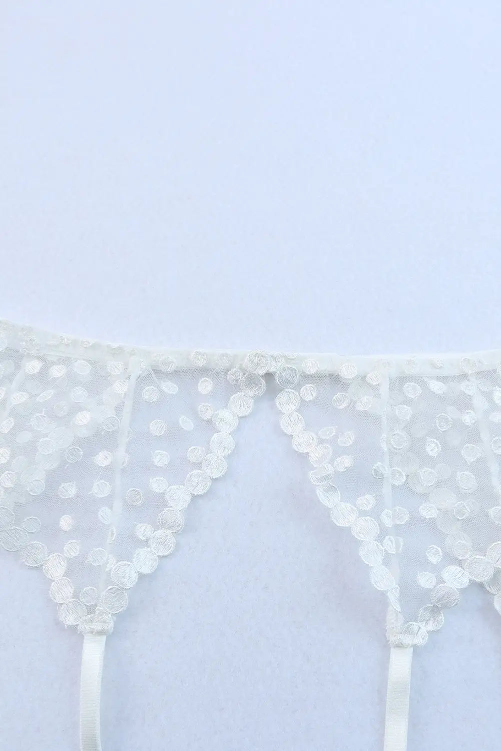 White bohemian polka dot pattern 3pcs lingerie set - sets