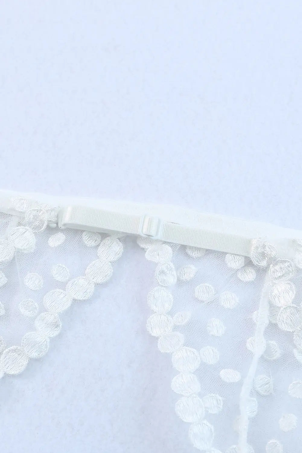 White bohemian polka dot pattern 3pcs lingerie set - sets