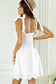 White boho eyelet halter dress - dresses