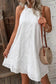 White boho eyelet halter dress - dresses