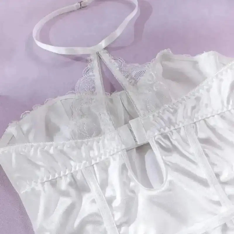 White Bridal Chemise with Sexy Lace Paneling - Fashionfitz