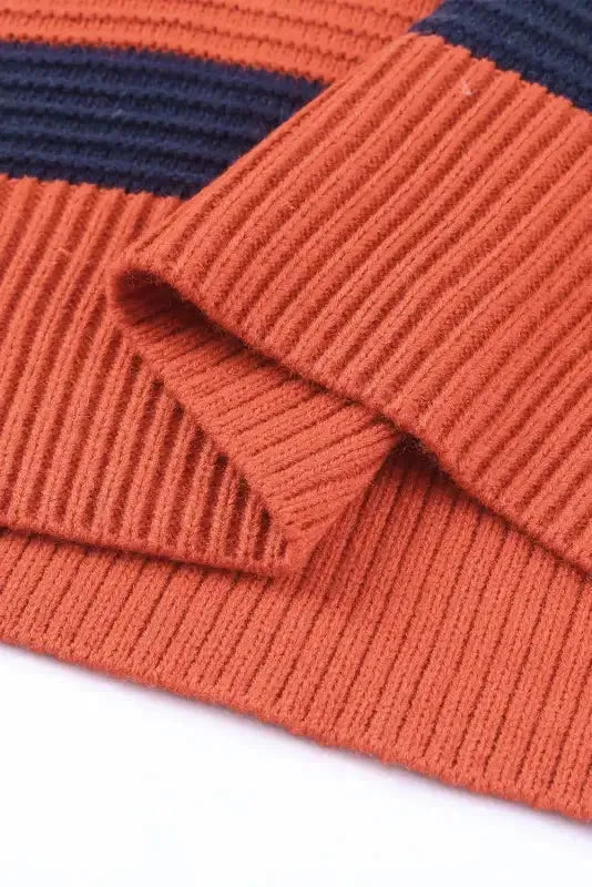 White Buttoned Shoulder Drop Shoulder Striped Sweater - Fashionfitz