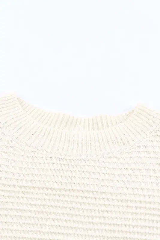 White buttoned shoulder drop striped sweater - sweaters & cardigans