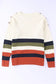 White buttoned shoulder drop striped sweater - sweaters & cardigans