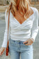 White cable crossed v neck sweater - sweaters & cardigans