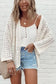 White cardigan - stylish hollow out knit drop shoulder - tops/sweaters & cardigans