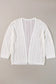 White cardigan - stylish hollow out knit drop shoulder - tops/sweaters & cardigans