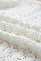 White Cardigan - Stylish Hollow Out Knit Drop Shoulder - Fashionfitz