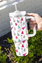 White Cartoon Christmas Tree Printed Thermos Cup - Fashionfitz