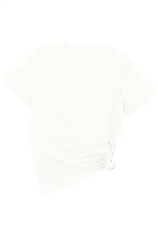 Crew neck white t-shirt with short sleeves, perfect for a relaxed casual look