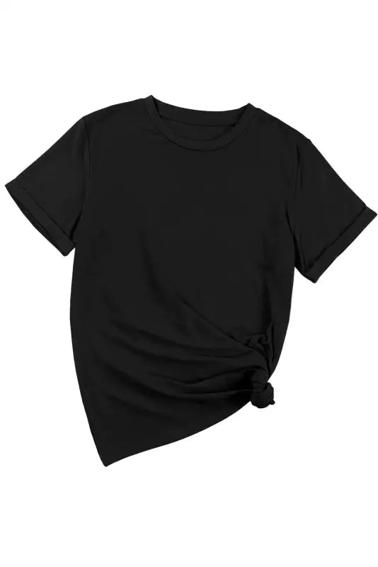 Plain black crew neck t-shirt with short sleeves - perfect for a relax, relax, relax day