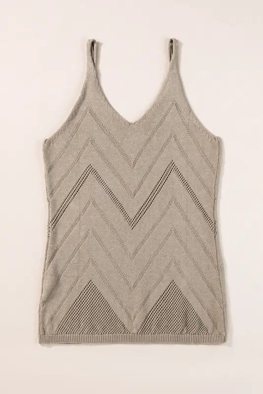 White chevron pointelle knit sweater vest - tops/tank tops