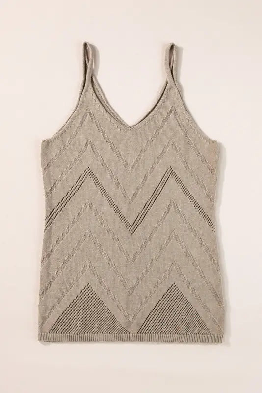 White chevron pointelle knit sweater vest - tops/tank tops