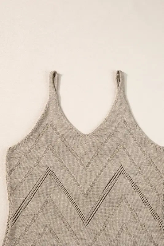 White chevron pointelle knit sweater vest - tops/tank tops