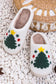 White christmas gingerbread man plush home slippers