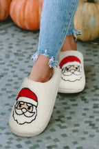 White Christmas Gingerbread Man Plush Home Slippers - Fashionfitz
