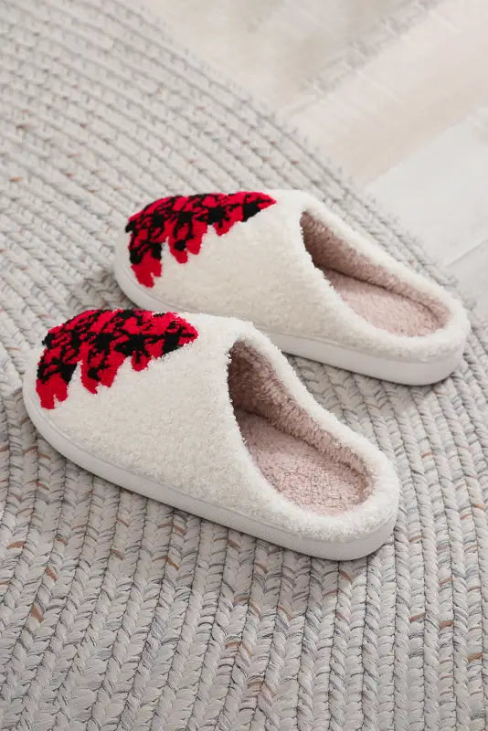 White christmas gingerbread man plush home slippers