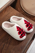 White Christmas Gingerbread Man Plush Home Slippers - Fashionfitz