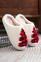 White Christmas Gingerbread Man Plush Home Slippers - Fashionfitz