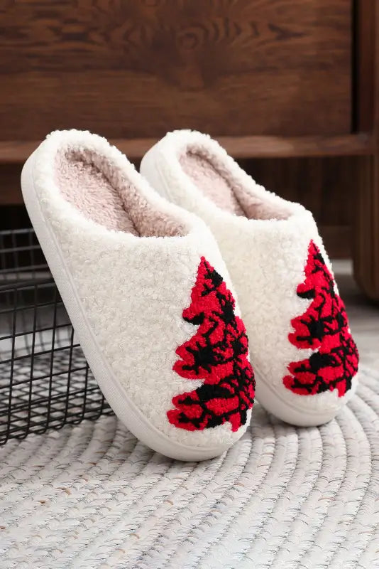 White christmas gingerbread man plush home slippers