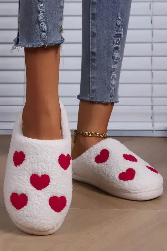 White Christmas Gingerbread Man Plush Home Slippers - Fashionfitz