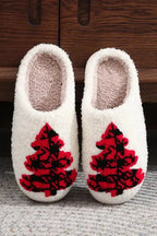 White Christmas Gingerbread Man Plush Home Slippers - Fashionfitz