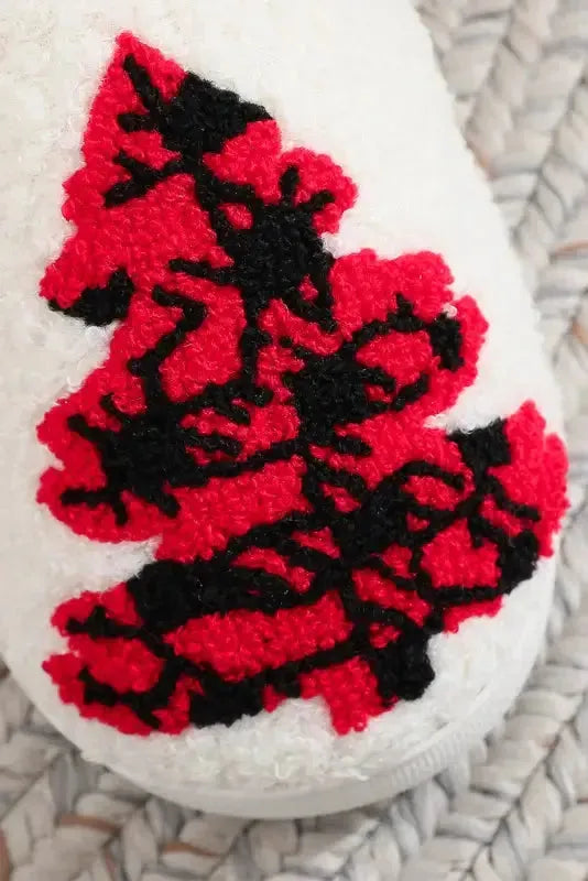 White Christmas Gingerbread Man Plush Home Slippers - Fashionfitz