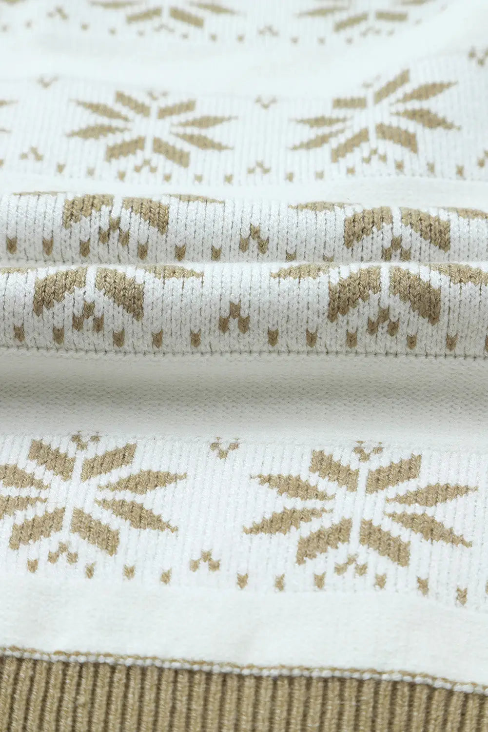 White christmas snowflake high neck knit sweater - sweaters & cardigans