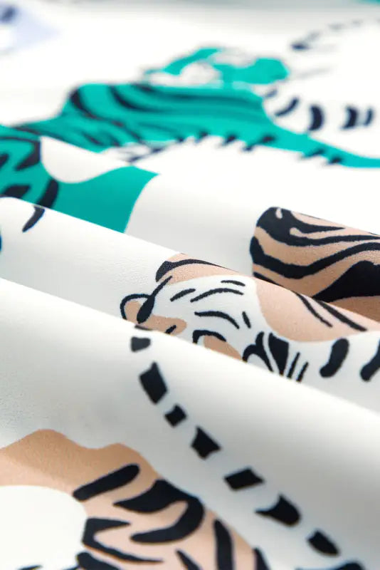 White colorful tiger print blouse - tops/blouses & shirts