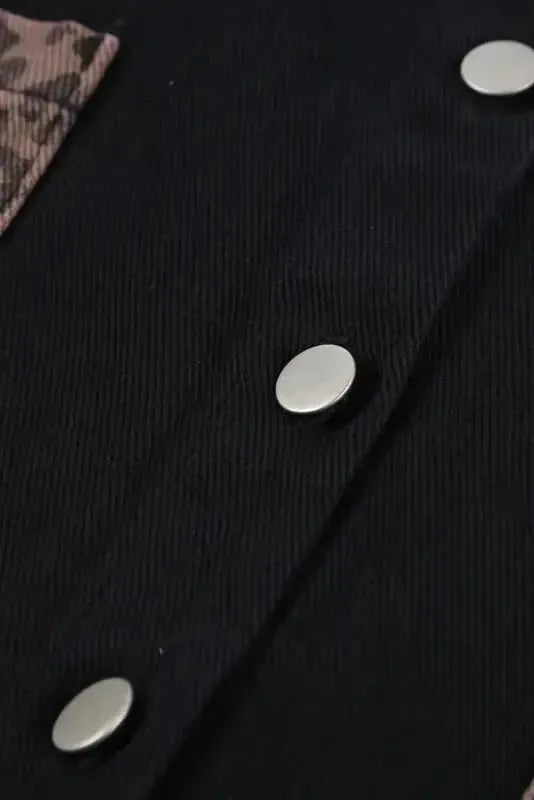 White Contrast Leopard Denim Jacket - Fashionfitz