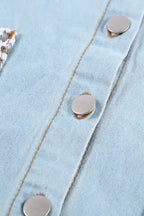 White Contrast Leopard Denim Jacket - Fashionfitz