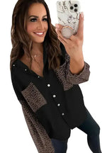 White Contrast Leopard Denim Jacket - Fashionfitz