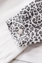 White Contrast Leopard Denim Jacket - Fashionfitz